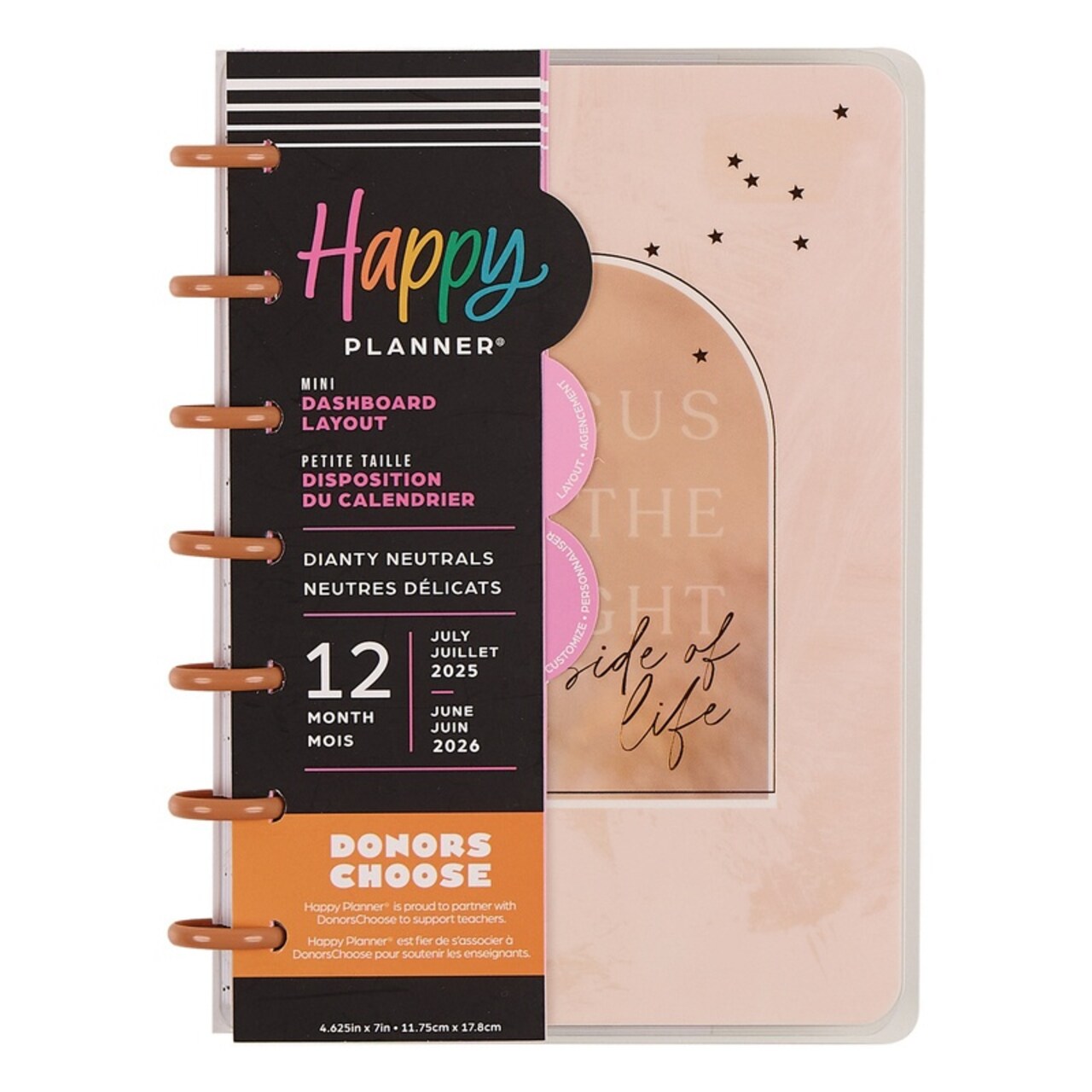 Happy Planner 12-Month Mini Disc Bound Planner-Dainty Neutrals; July '25 - June '26